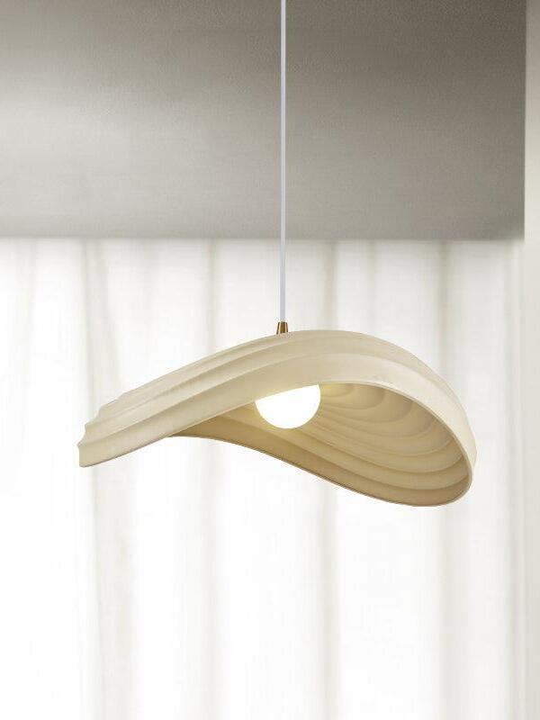 Smaller Beige pendant with nested wave layers