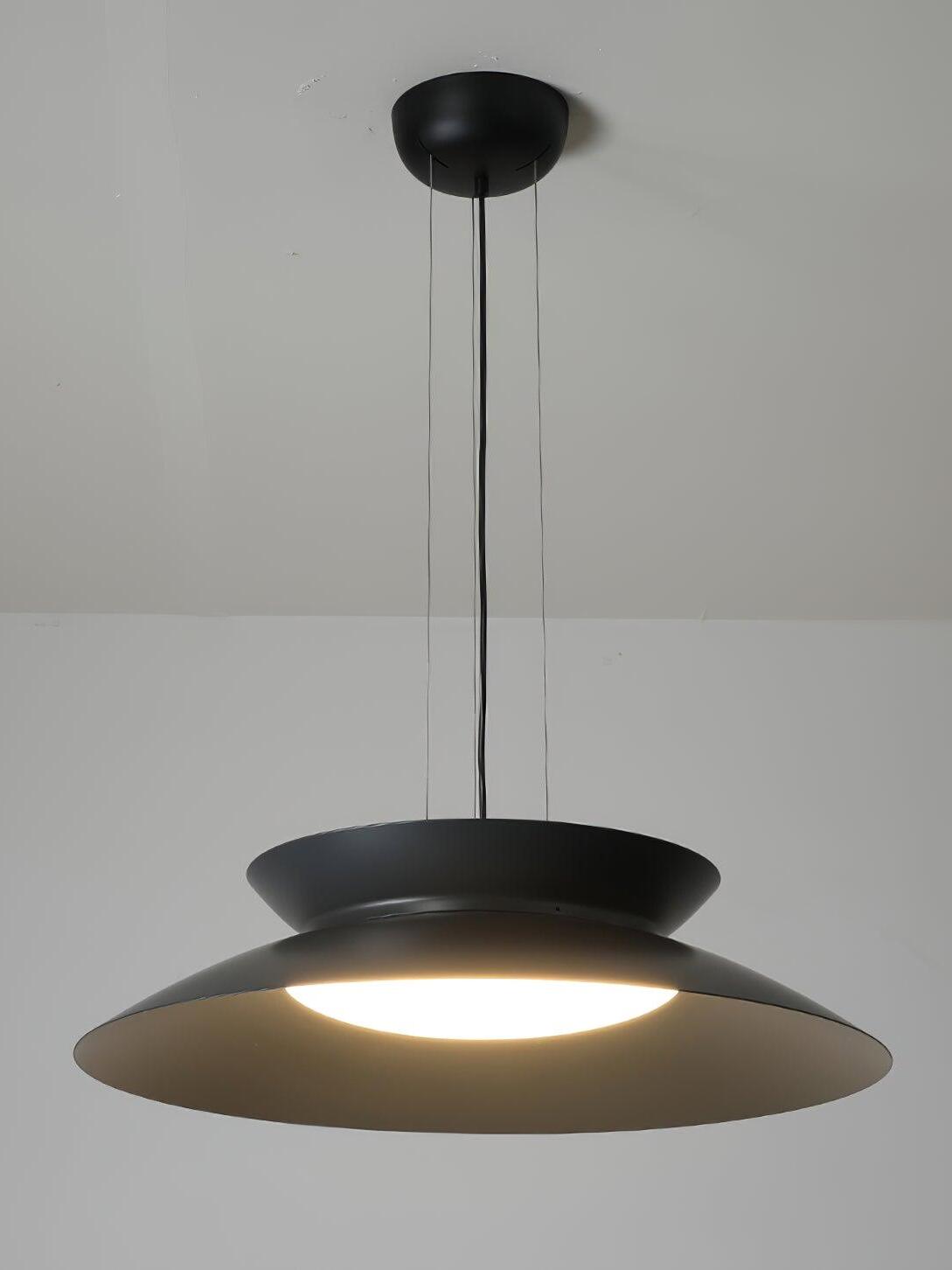 Dark gray Cetra pendant with illuminated centre