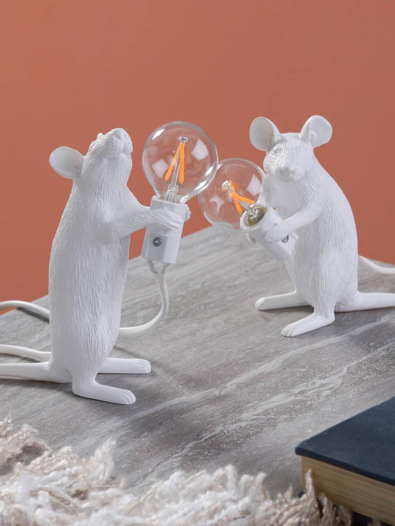 Resin White Mouse Shape Decorative Table Light - Cueteks