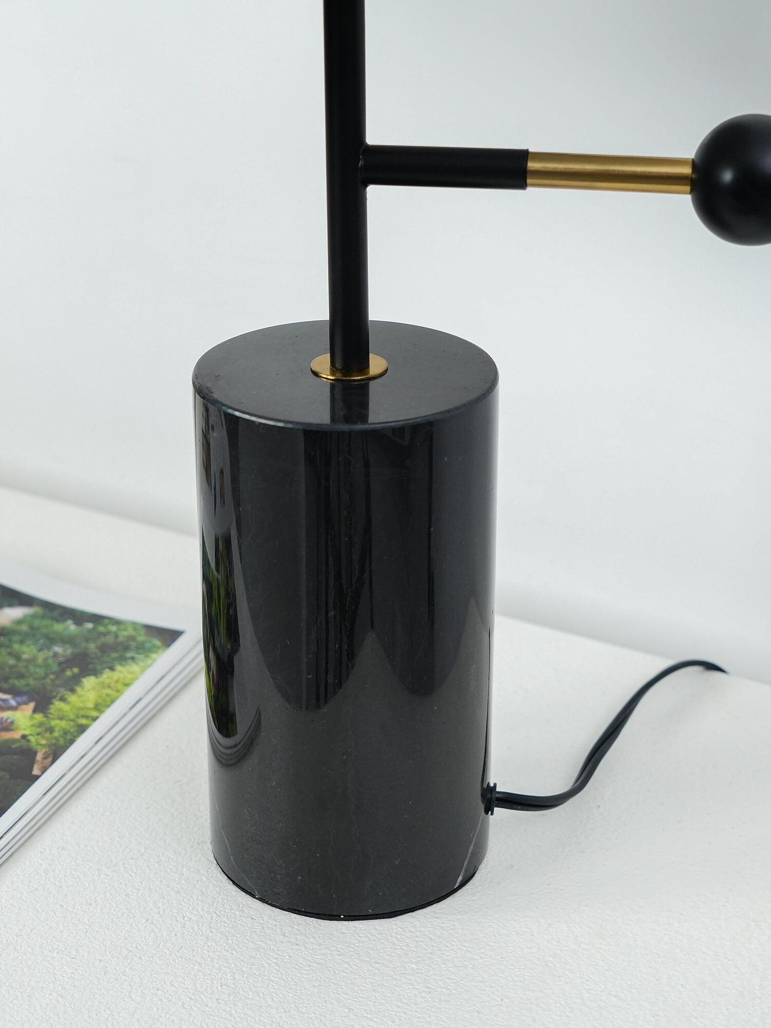 Adam Unique Black Gold Marble Table Light - Cueteks