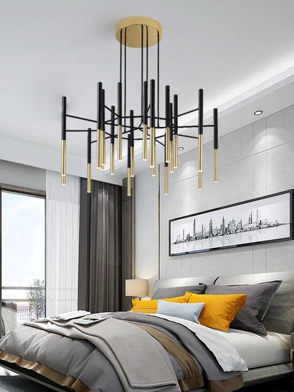 Metal Tubular Chandelier - Cueteks