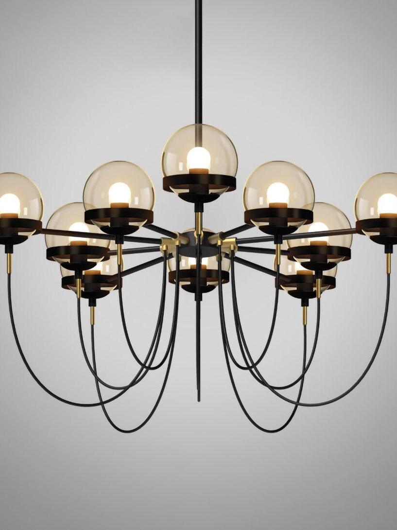 Glass Ball Chandelier - Cueteks