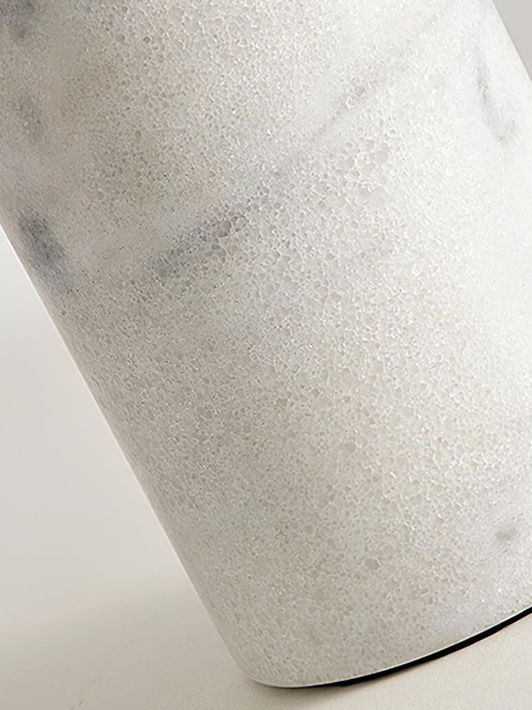 Close texture of pale veined marble cylinder