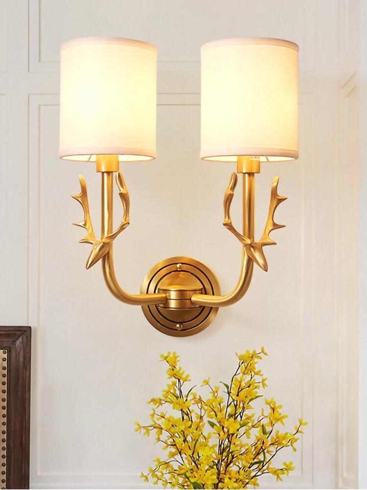 Brass Deer Head Wall Light - Cueteks