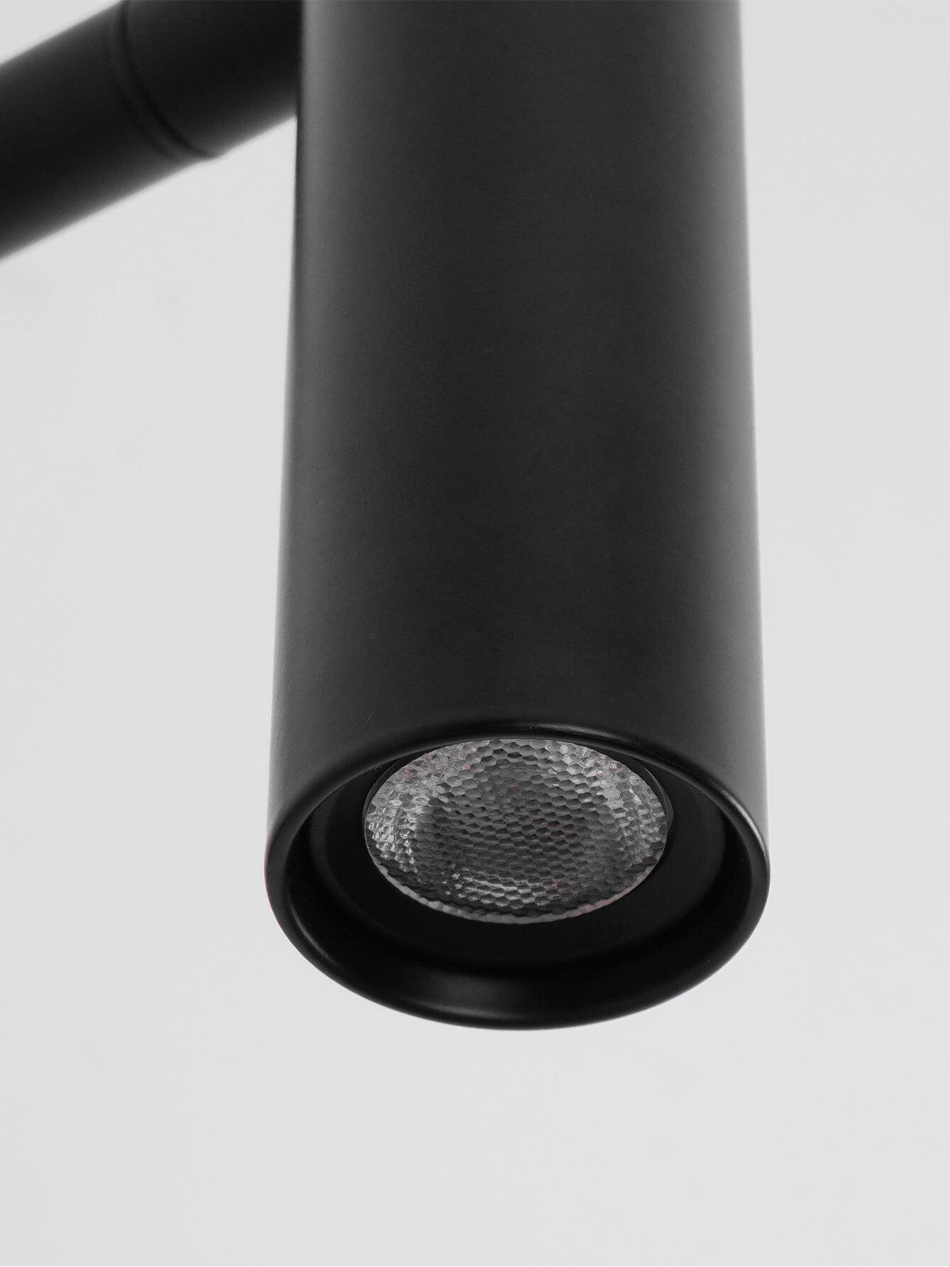 Lens detail inside a black cylindrical reading head