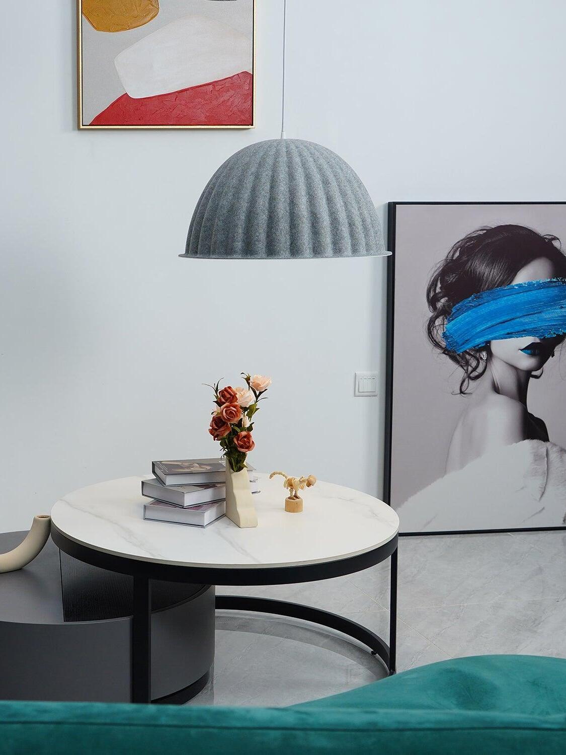 Modern Under The Bell Ribbed Pendant Lamp - Cueteks