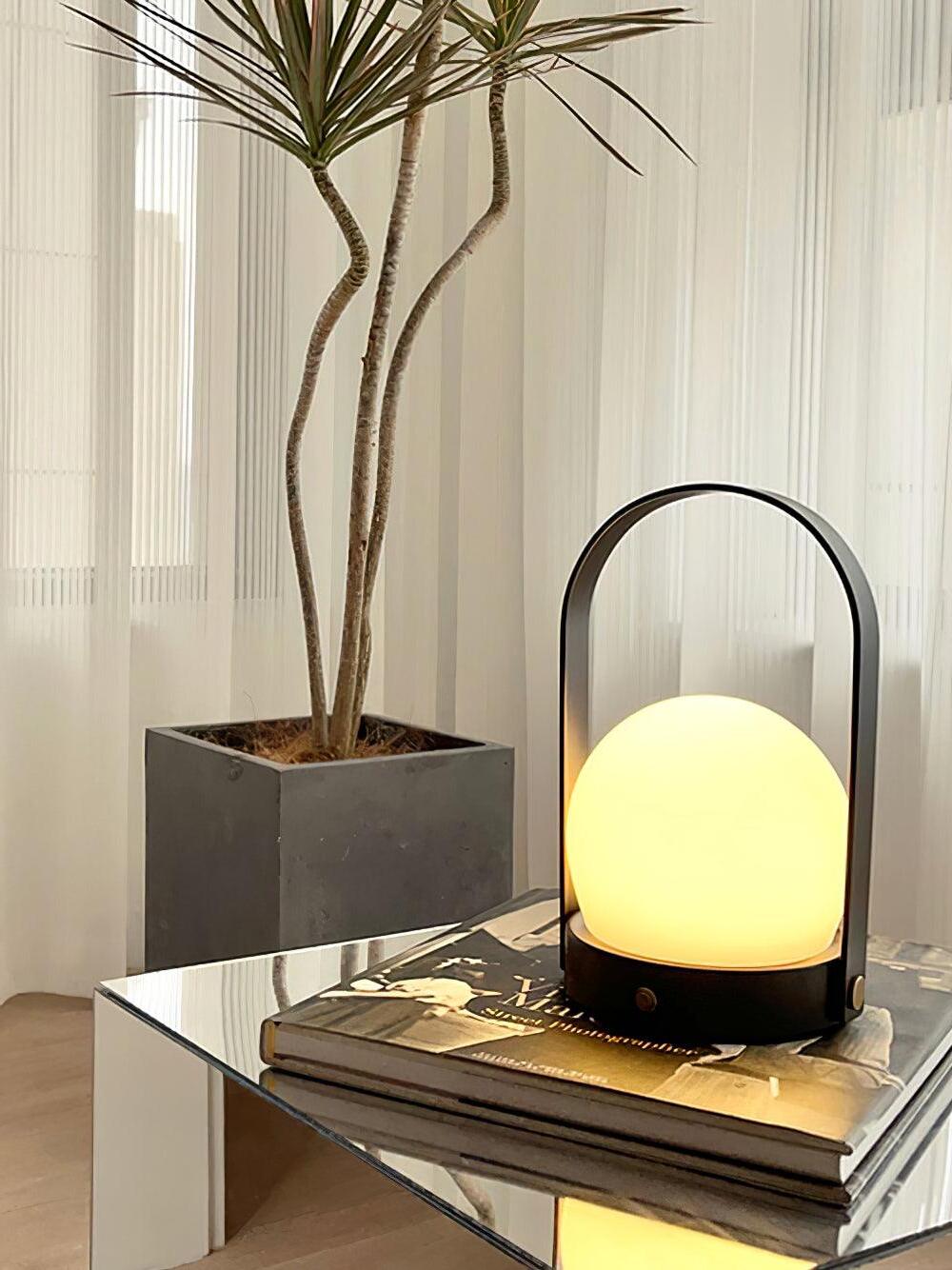 Portable Carrie Glass Ball LED Table Lamp - Cueteks