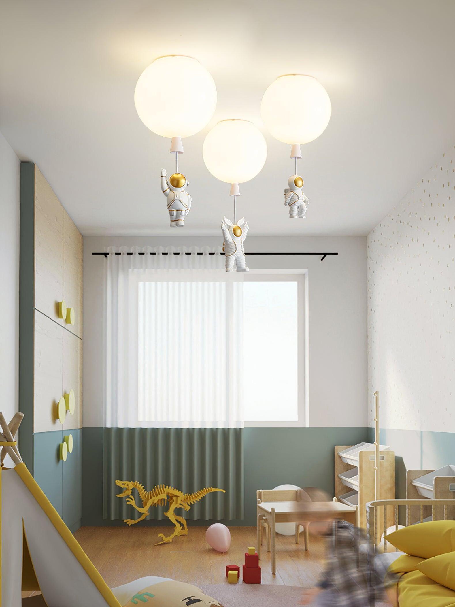 Creative Frosted Balloon Astronaut Children Ceiling Light - Cueteks