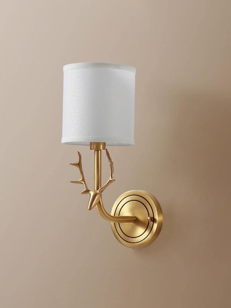 Brass Deer Head Wall Light - Cueteks