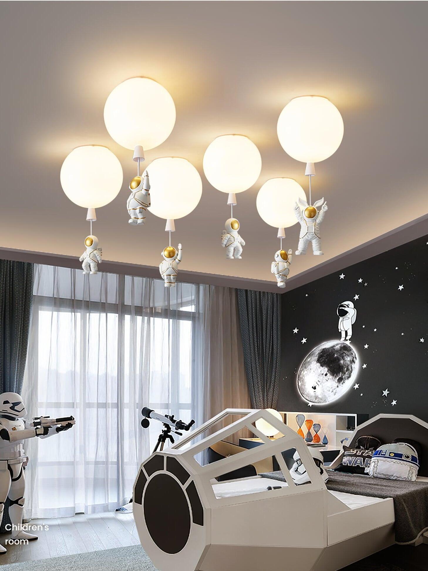 Creative Frosted Balloon Astronaut Children Ceiling Light - Cueteks