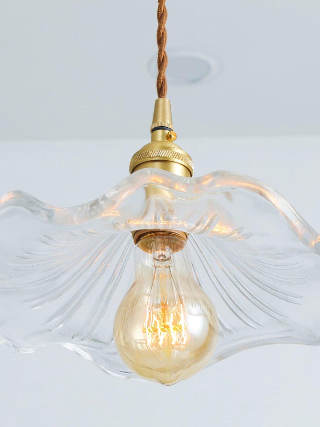 Glass Hibiscus Flower Pendant Light - Cueteks