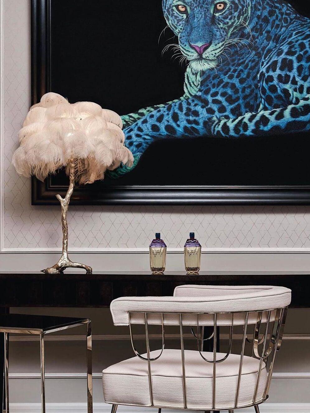 Ostrich Feather Table Lamp - Cueteks