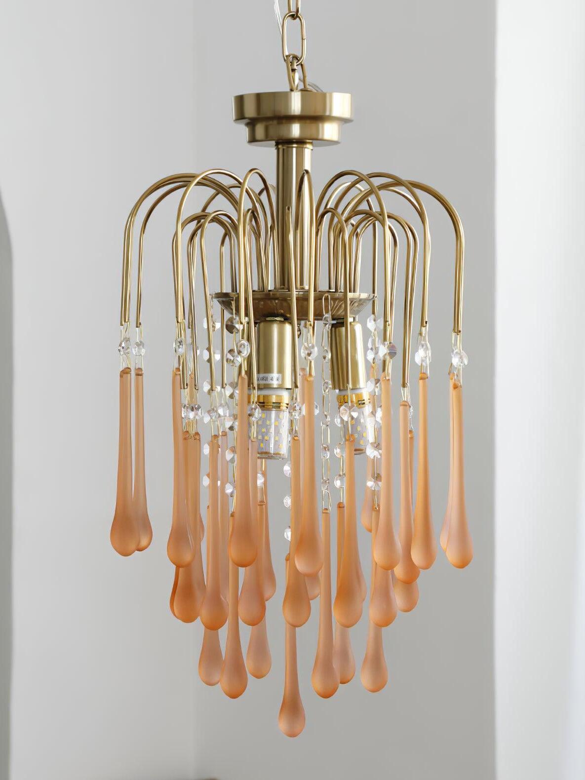 Pale elongated drops on a compact frame