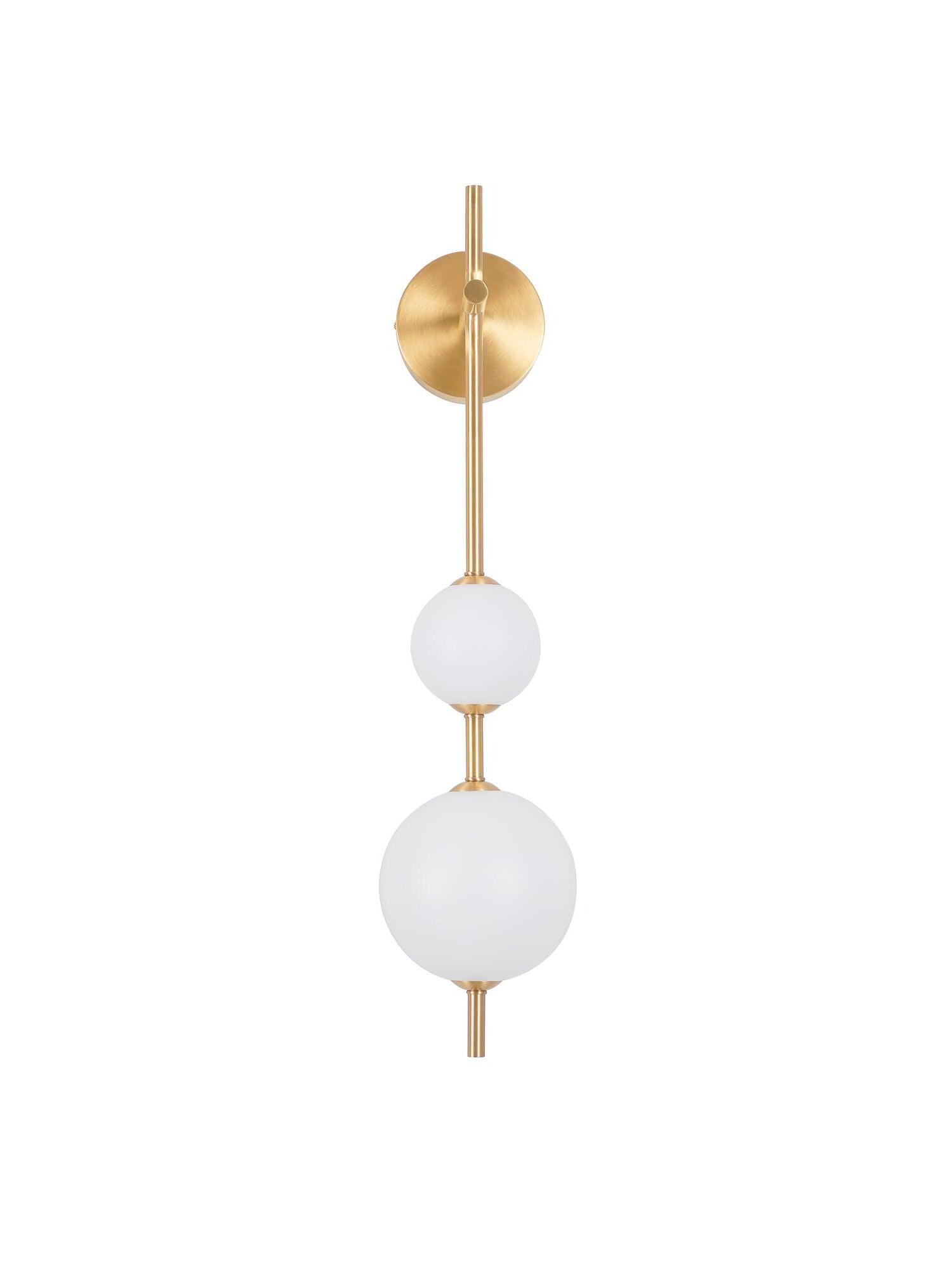 Delicate Glass Globe Vertical Brass Wall Lamp - Cueteks