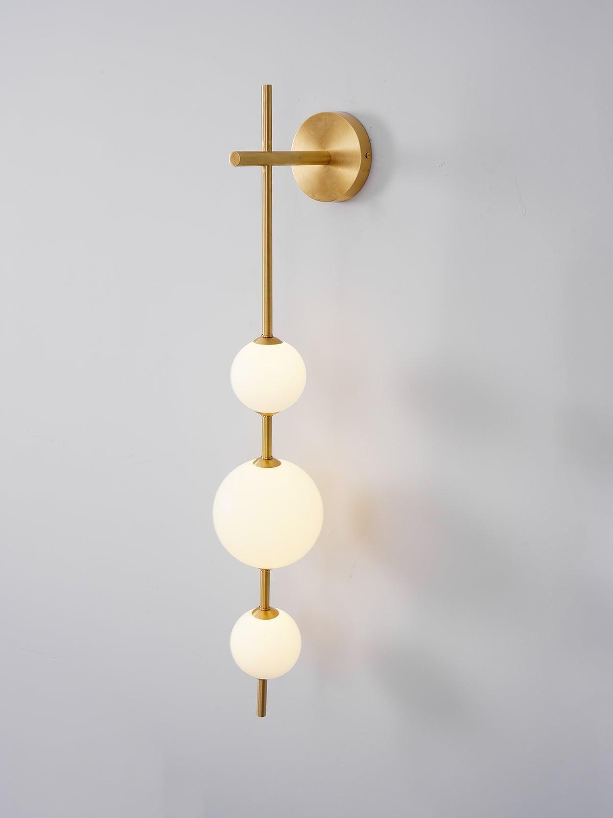 Delicate Glass Globe Vertical Brass Wall Lamp - Cueteks