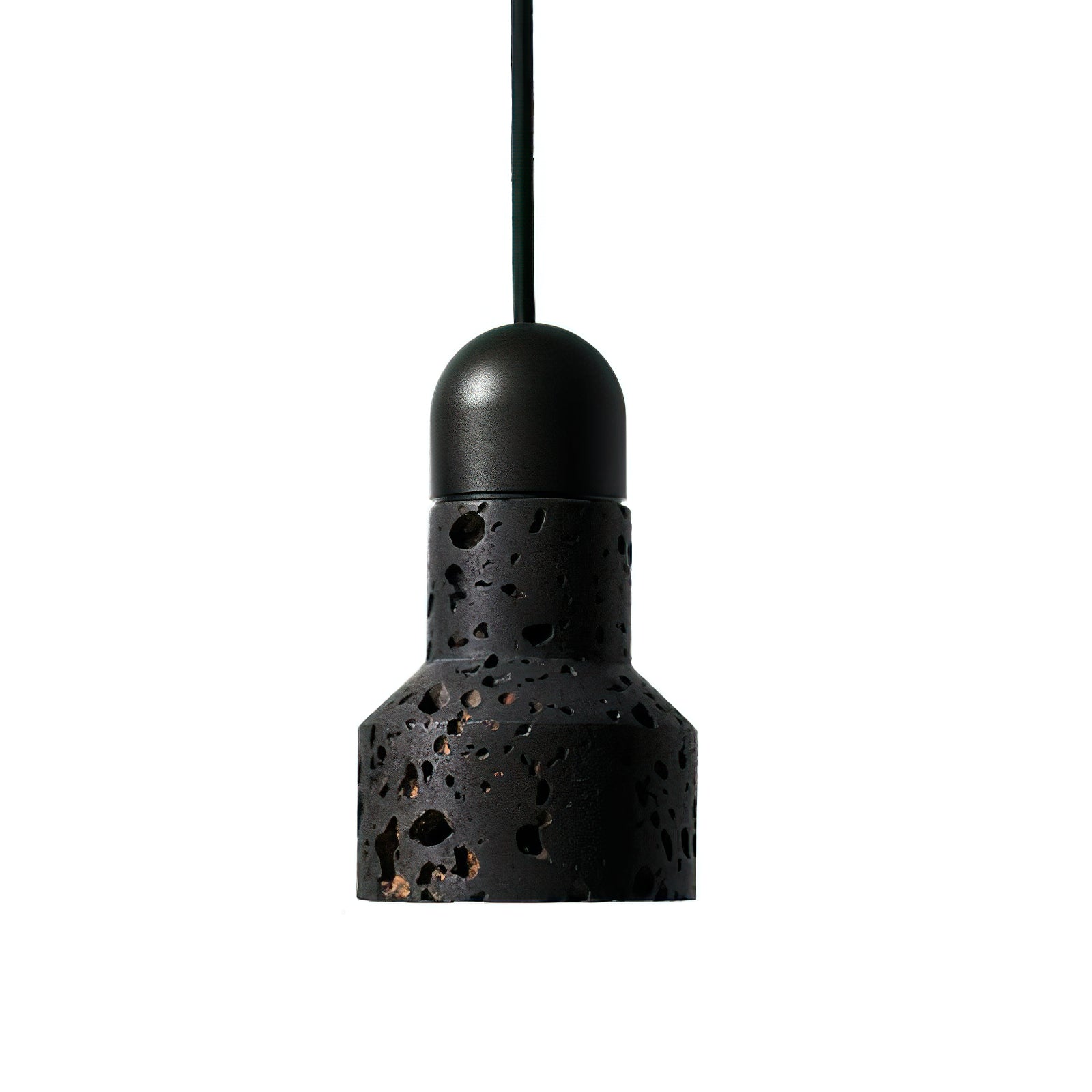 Black finish option with dark top and black textured shade