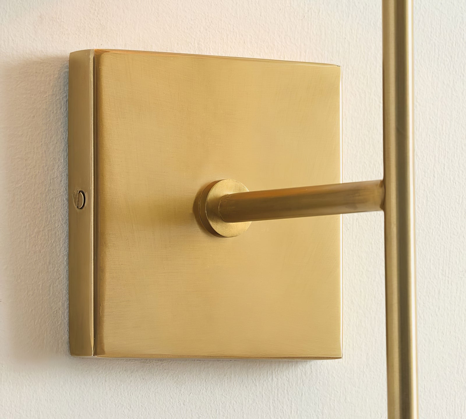 Close view of gold Ellis backplate and arm connection