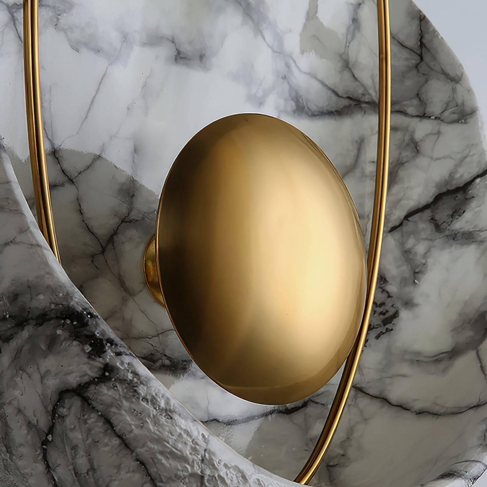 Unlit rounded metallic cap against the veined face