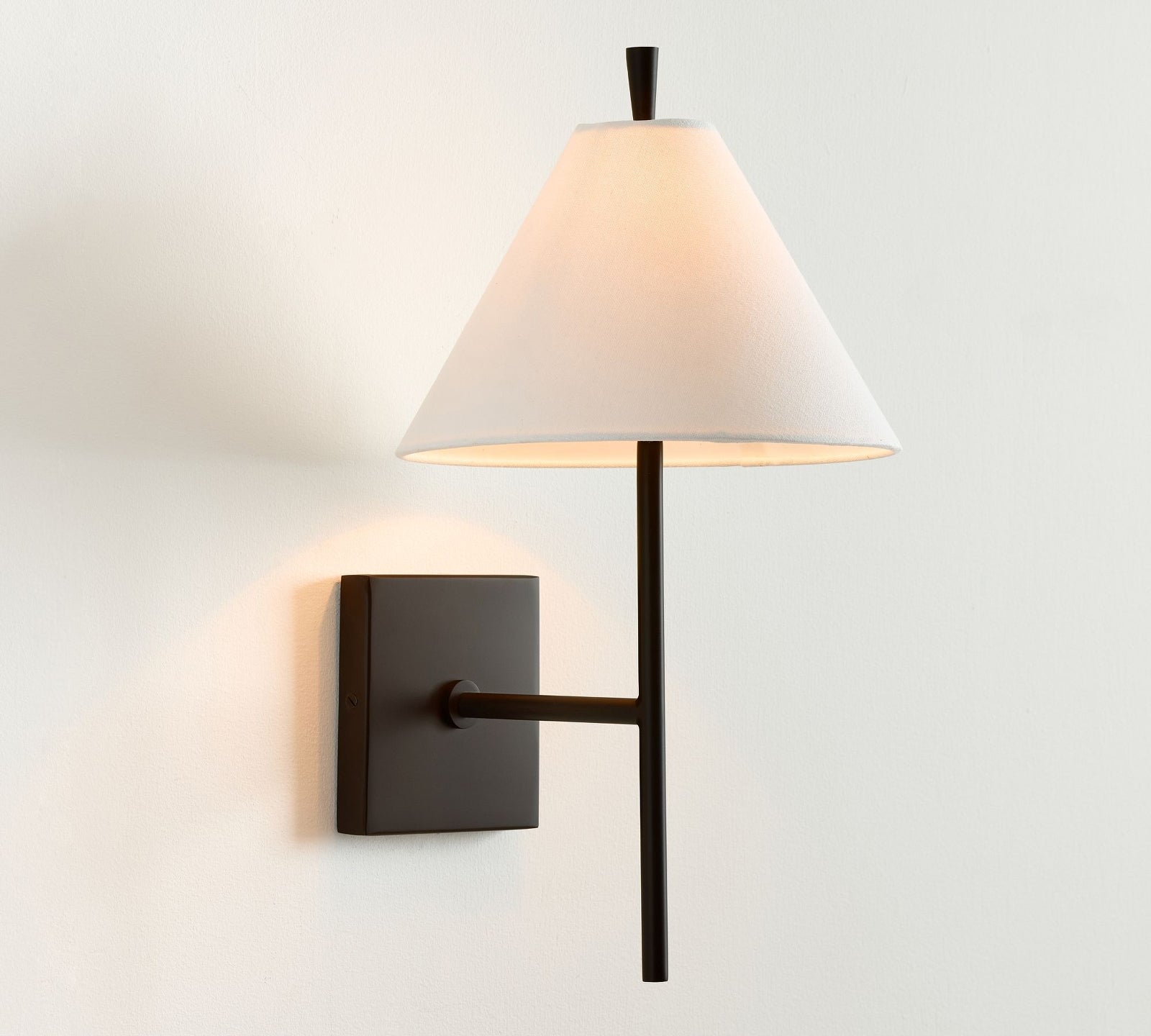 Illuminated black Ellis wall light