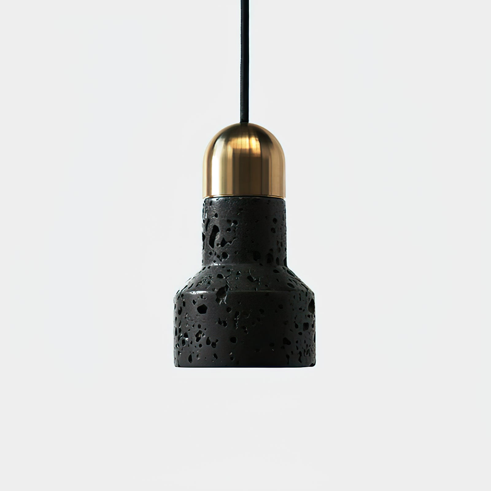 Gold finish option with metallic top and black textured shade